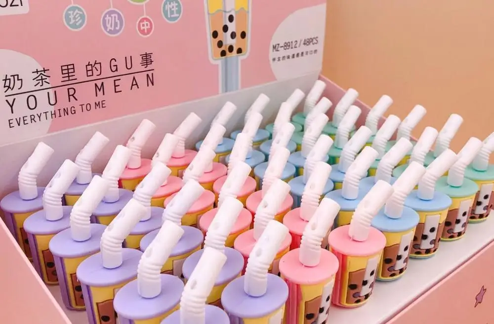 Корейская креативная гелевая ручка с молочной чашкой милая мультяшная