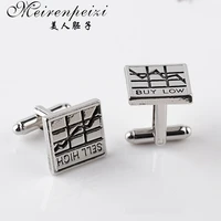 hot cufflink for mens luxury shirt french gift brand cuff button high quality silver color cuff link novelty abotoaduras jewelry