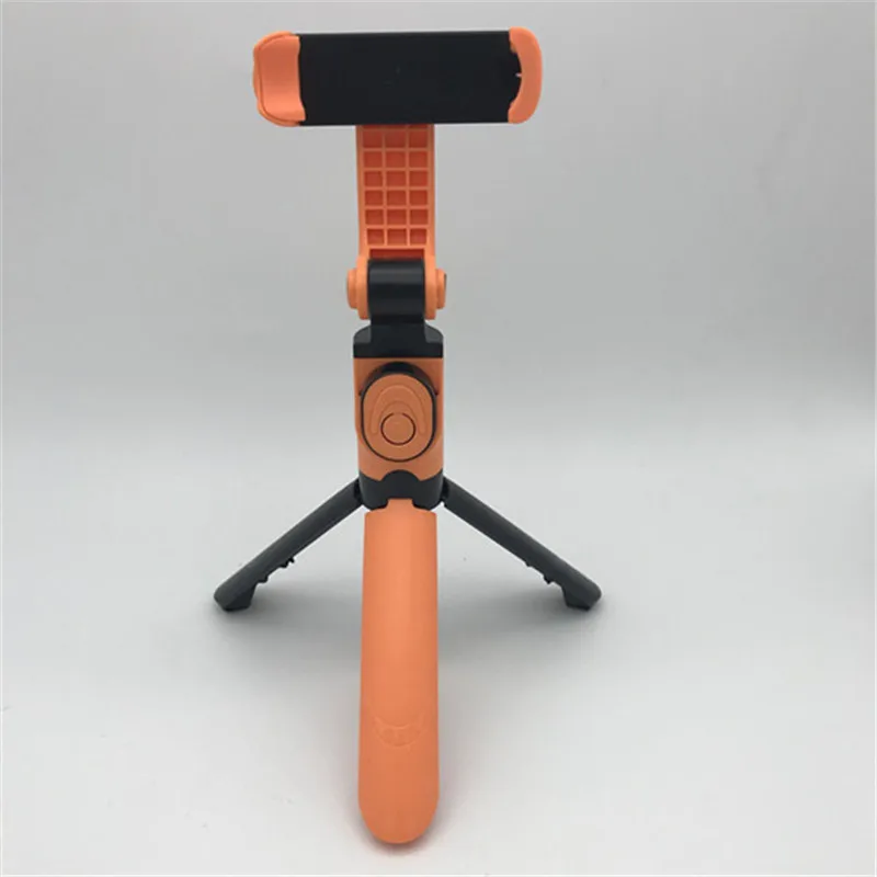 orange XT-09 3 в 1 беспроводной Bluetooth селфи палка складной мини штатив ручной монопод с пультом дистанционного управления для IPhone huawei samsung - Цвет: orange XT-09