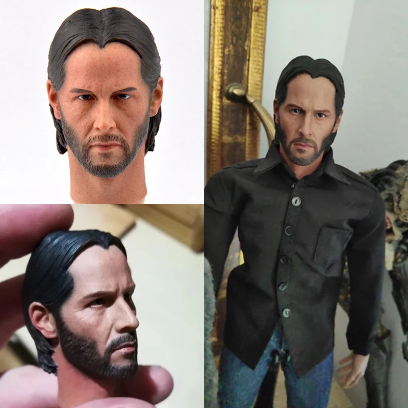 1/6 убийца Keanu голова лепить резьба Модель для детей возрастом от 12 ''мужской