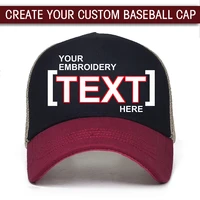 custom text baseball cap men summer breathable net truck cap diy women snapback gorras hombre hats casual hip hop caps dad hat