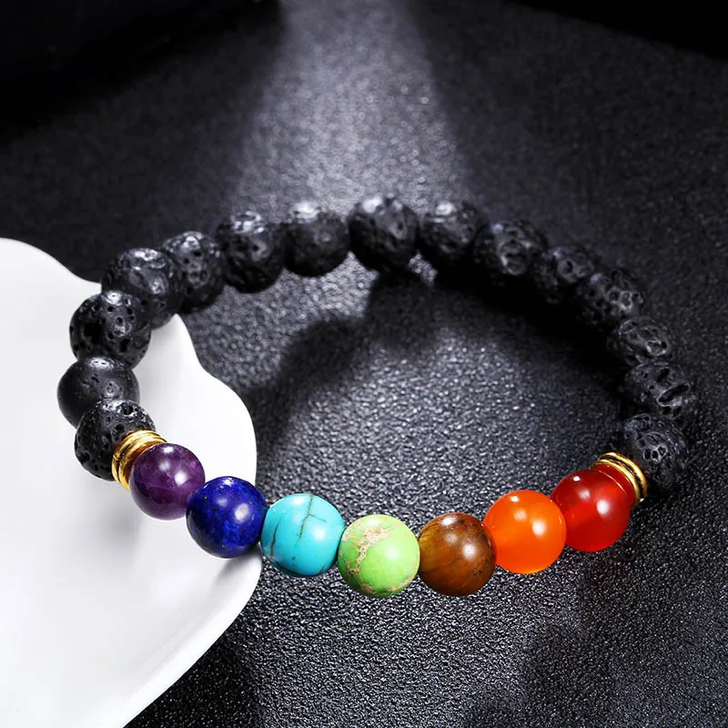 

7 Chakra Bracelet For Men Women Reiki Prayer Healing Balance 8mm Crystals Stone Matte Bead Bracelet Yoga Meditation Jewelry Gift