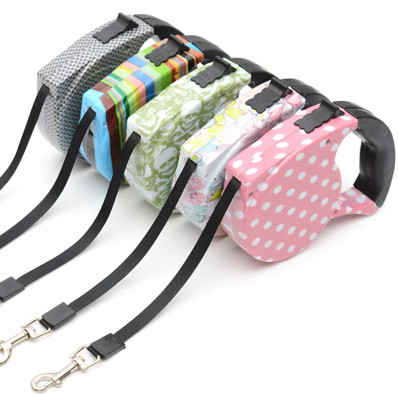 5M Long Colorful Retractable Dog Leash Extending Puppy Walking Leads Pet Running Leashes Hands Freely Great for | Дом и сад
