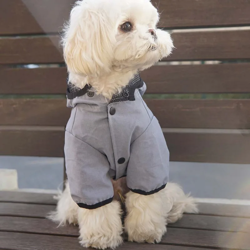 Новый портативный плащ с капюшоном для домашних животных однотонный из