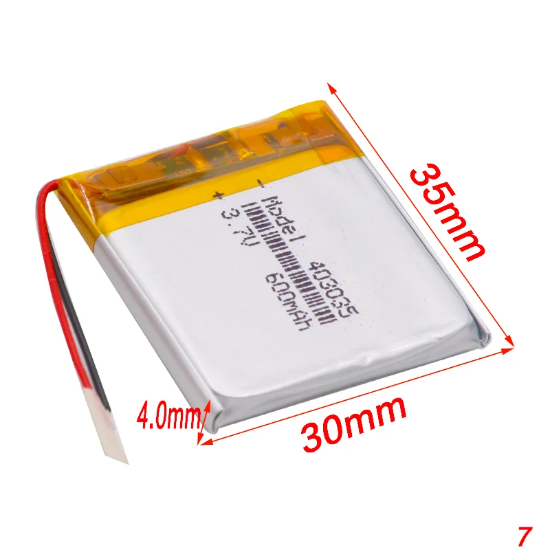 Высокое качество 600 мАч 3 7 В перезаряжаемый 403035 литий ионный аккумулятор 35x30x4 мм