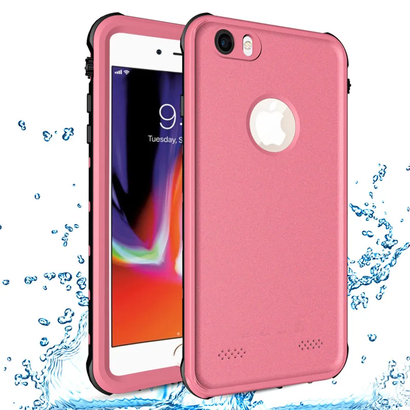 Розовый SHELLBOX водонепроницаемый чехол для iPhone 7 8 Plus Funda плавательный водонепроницаемый чехол для телефона 5s 6s Plus водонепроницаемый чехол - Цвет: Розовый