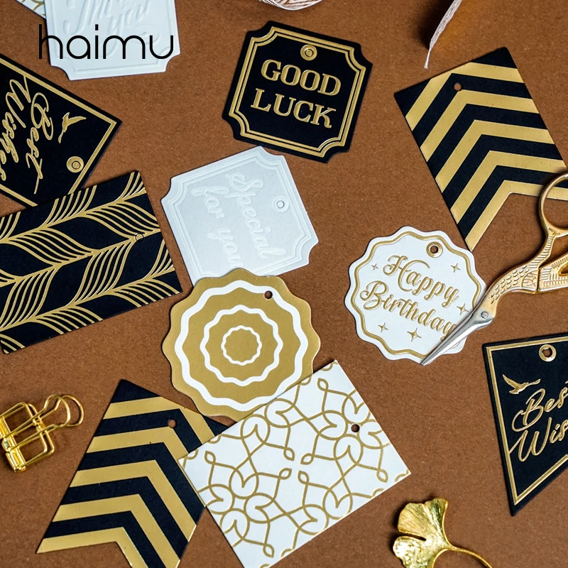 2 шт Ретро золотые тиснения подарочные бумажные открытки с пожеланиями бирки для
