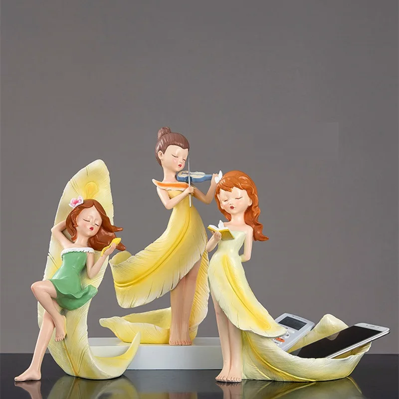 Скульптура для чтения скрипки с девушкой подставка вина фигурка Статуэтка из