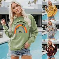 new winter womens fashion sweater sports pullover always bee kind womens top rainbow bee ladies sweater