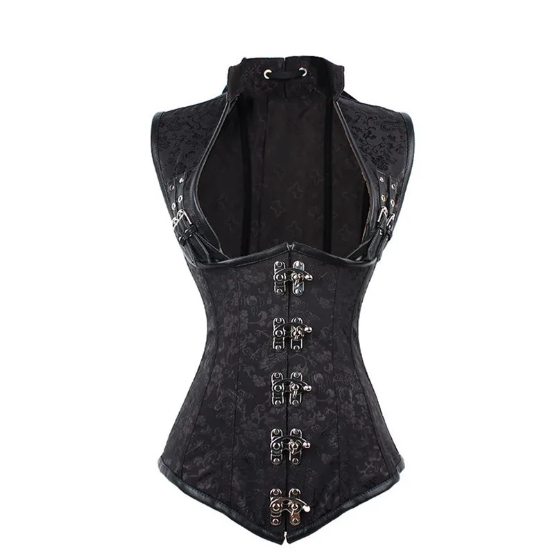 

Women Gothic Sexy Jacquard Underbust Corset Vest Waist Training Straps Corsets Bustiers Steampunk Corselet Top Plus Size