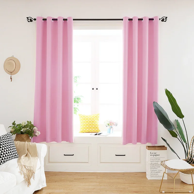 Однотонные затемняющие Короткие шторы для кухни гостиной небольшие спальни дома