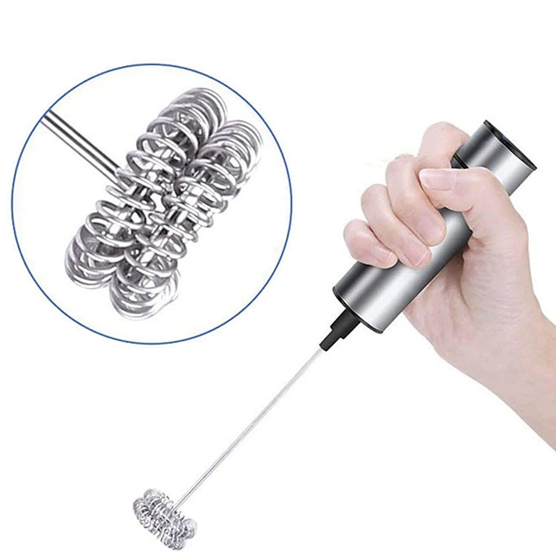 Electric Hand-Held Milk Frother Whisk Stainless Steel Mixing Machine Kitchen Household Operated Foam Maker For Coffee | Бытовая техника