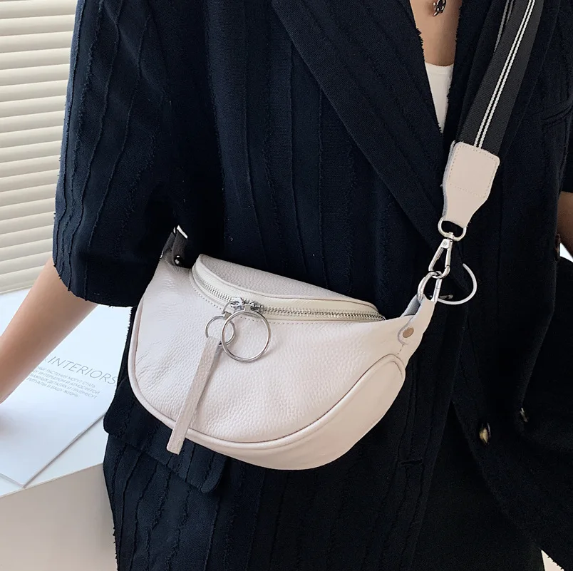 

New Fashion Women PU Leather Chest Bag Luxury Trendy Chest Pack Zipper Female Detachable Belt Bag Ladies Shoulder Crossbody Bag