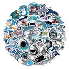 Водостойкая Виниловая наклейка для велосипеда наклейка в виде медузы, 50 шт., морской мир, синяя рыба, Акула, дельфин, шлем для ноутбука