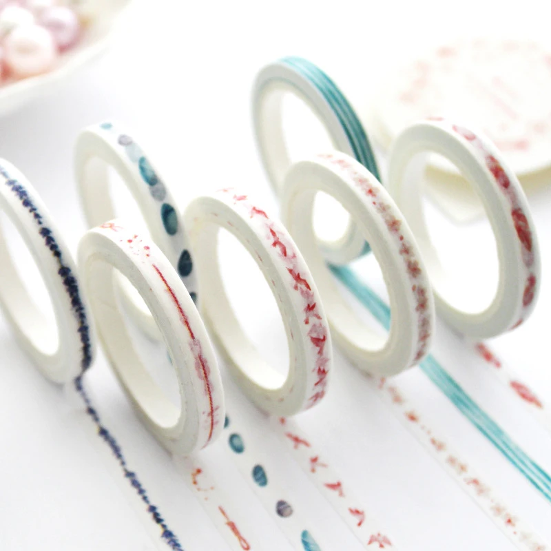 Тонкий набор декоративного скотча Васи 5 мм узкие декоративная лента пакет