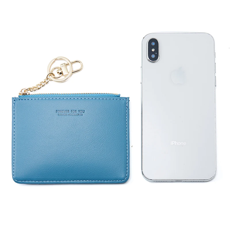 Brand Card Holder Women Soft PU Leather Key Chain Bag Small Card Wallets Female Organzier Mini Credit Card Case Zipper Coin Bags