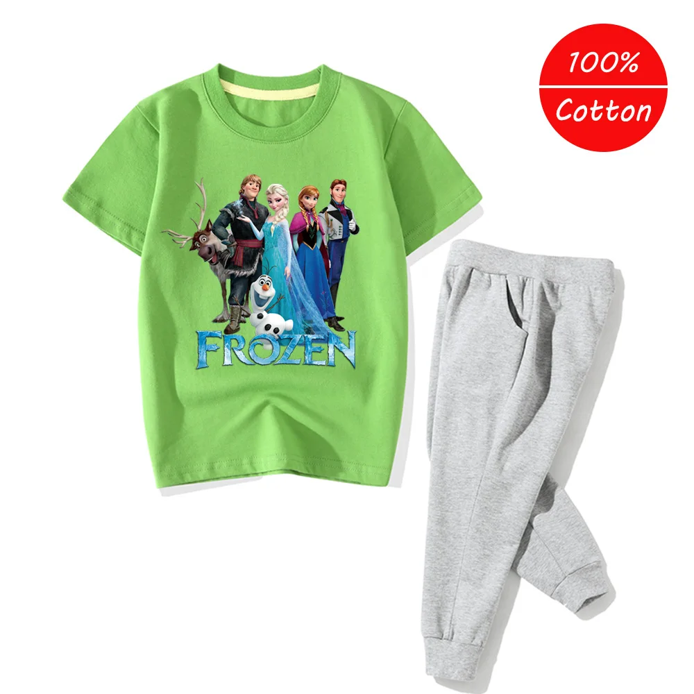 Повседневные комплекты одежды для девочек Disney с принтом &quotХолодное сердце&quot