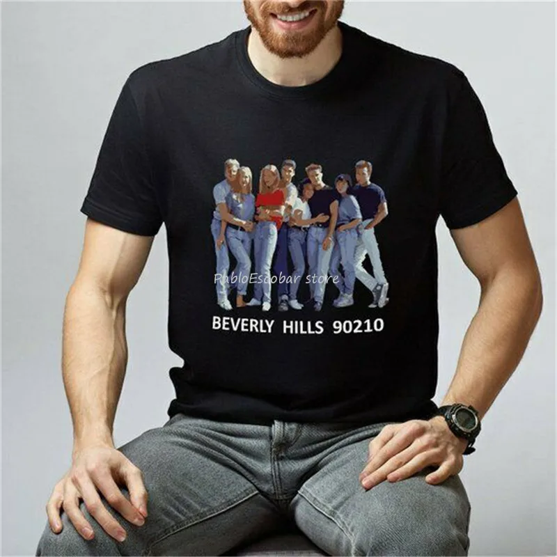 Beverly hils 90210 футболка 90S одежда Tumblr винтажная рубашка унисекс Ретро с круглым