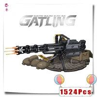 gatling sniper rifle military weapons moc building blocks bricks machine guns electric toys gifts for children kids boyfriend