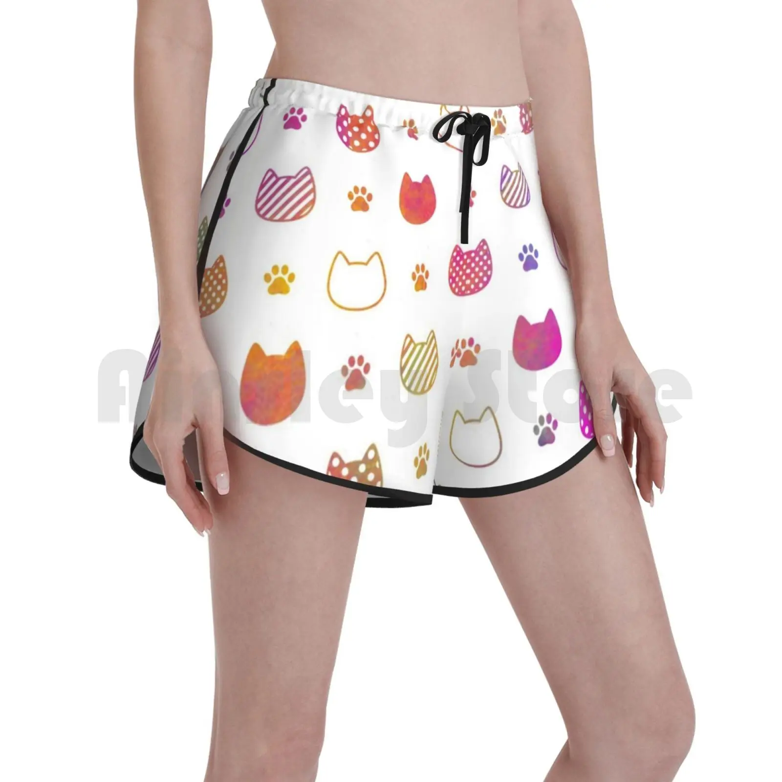 

Шорты для плавания с кавайным котом карантин, женские пляжные шорты, многоразовые Шорты для плавания с котом, котенком