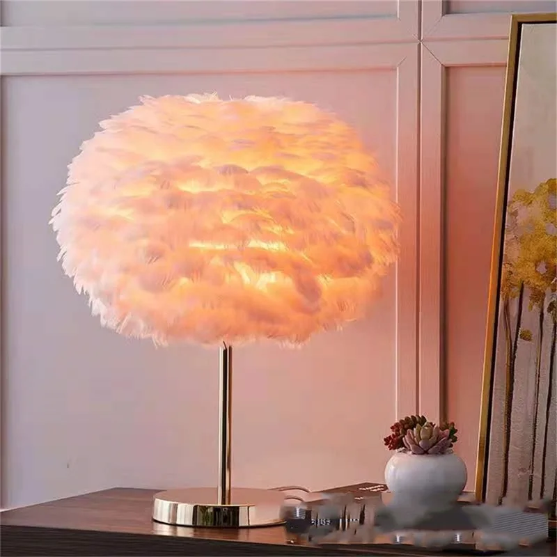FAIRY Creative Table Lamps Feather Desk Light Contemporary for Living Room Bed Decoration | Освещение