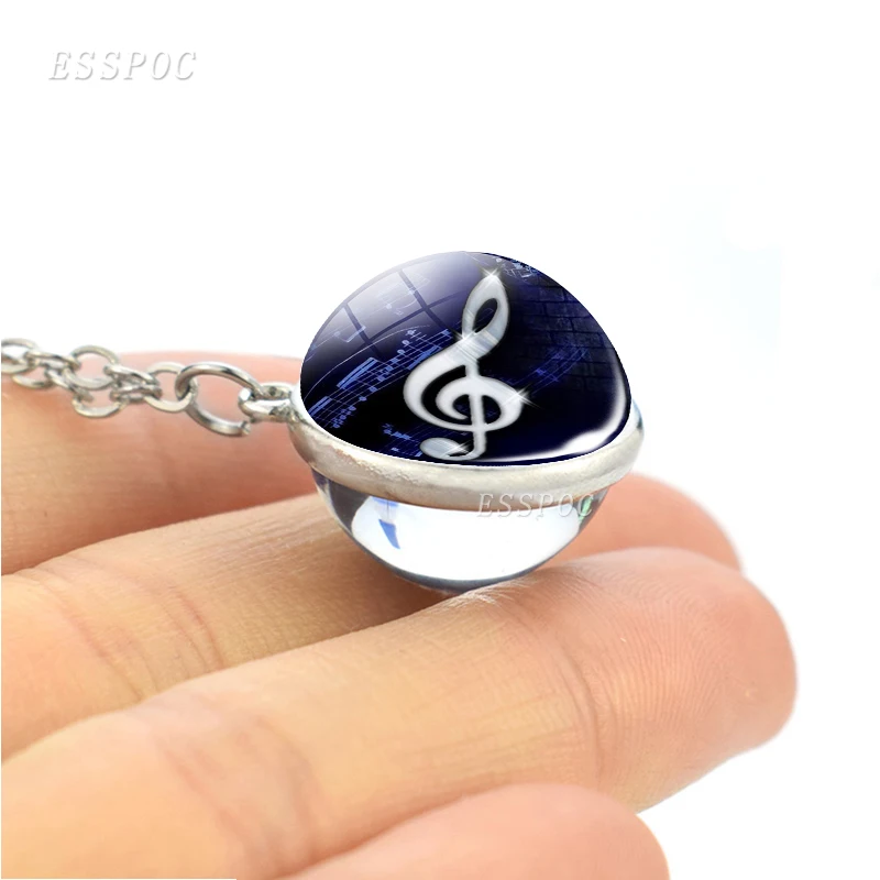Музыкальные ноты стеклянный шар брелок музыкальные ювелирные изделия Бабочка