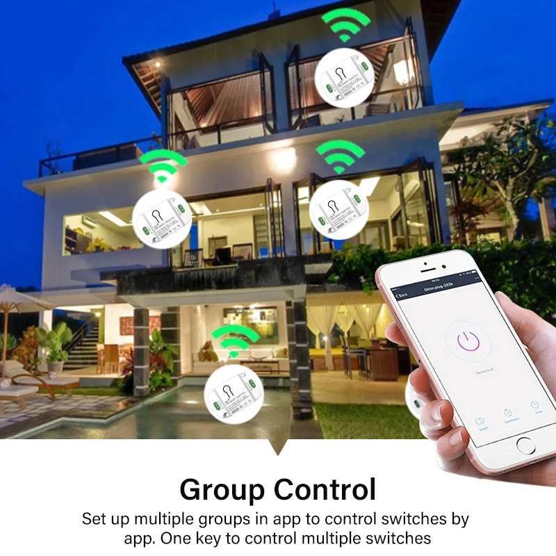 

Smart Home Wireless Switches Timer Mini Breaker Module Wifi 10a Tuya Work With Alexa Google Home Smart Life Smart Switch