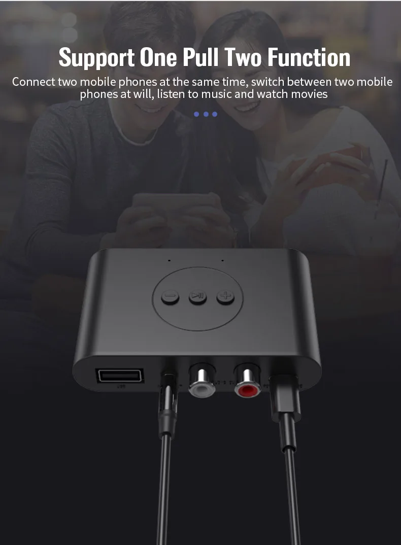 Аудиоприемник Bluetooth 5 0 U диск RCA 3 мм AUX разъем стерео Музыкальный беспроводной