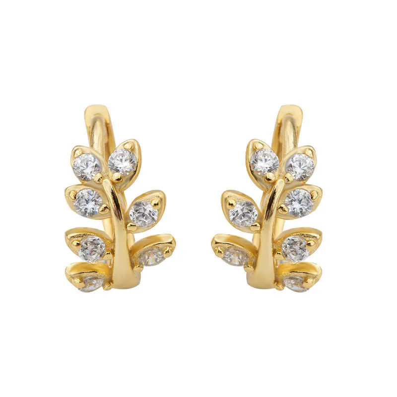 Серьги-гвоздики женские из серебра 925 пробы с фианитом