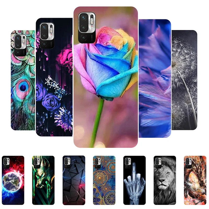 

For Xiaomi Redmi Note 10T Case 6.5" Flower Soft Silicone Back Case for Redmi Note 10T Phone Cover for Redmi Note10T 10 T Cases