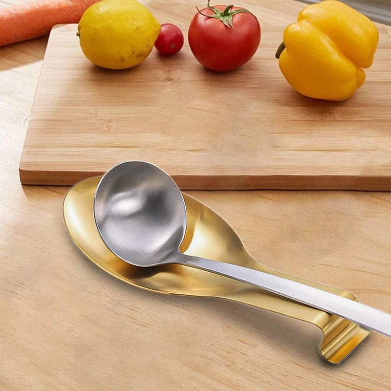 

2 Pcs Stainless Steel Spoon Rest,Spatula Ladle Holder,Stainless Steel Utensil Spoon Rest Holder,Brushed Finish