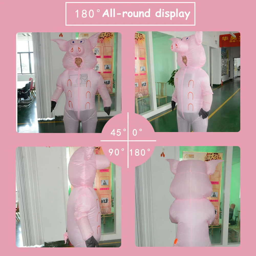

New Pink Cute Funny Pig Inflatable Costume Cosplay Playground Outdoor Air Fan Operated Blow Up Clothing Props Inflatable clothes