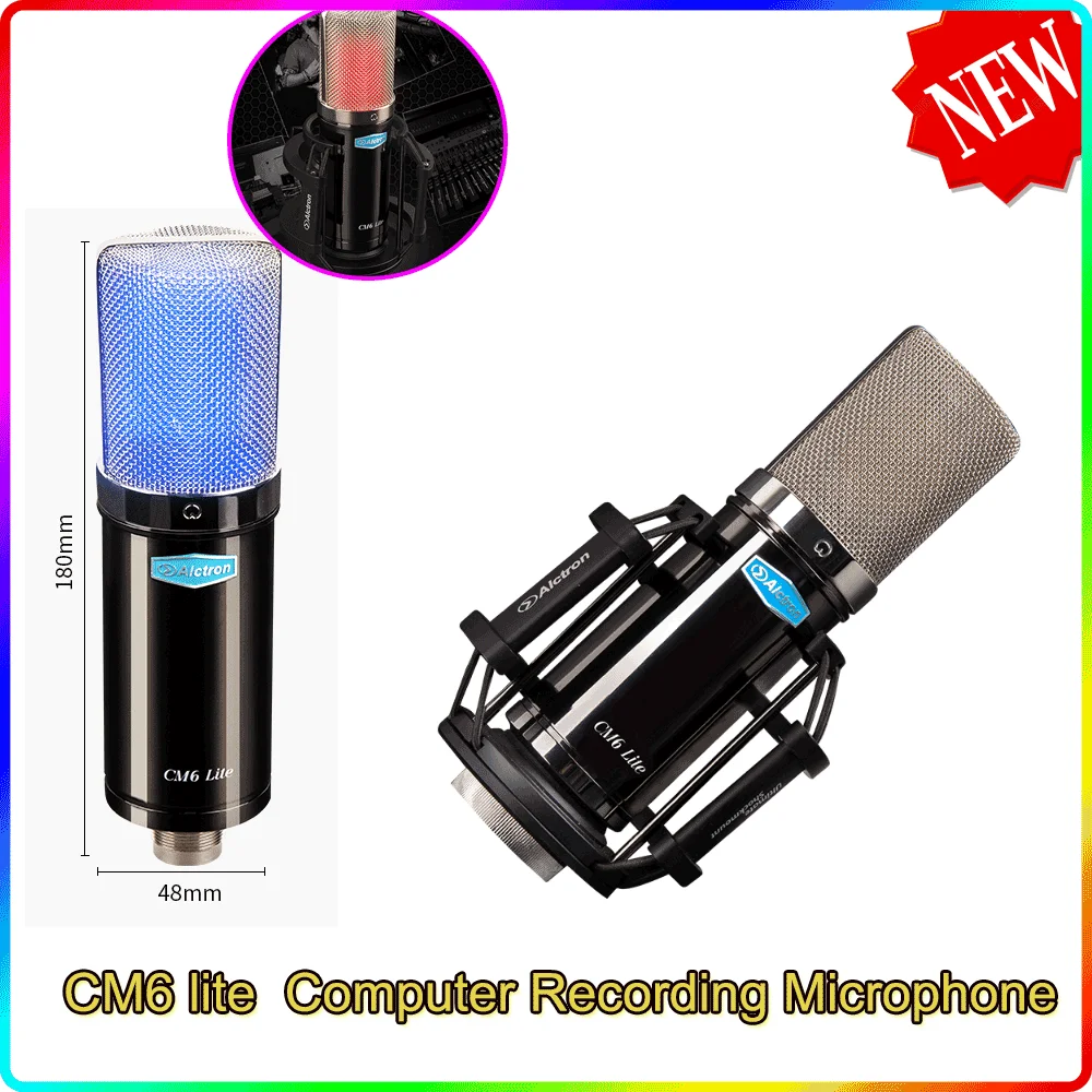 

Alctron Cm6lite Large Diaphragm Fet Condenser Mic Computer Recording Microphone For Studio,broadcasting,online Live