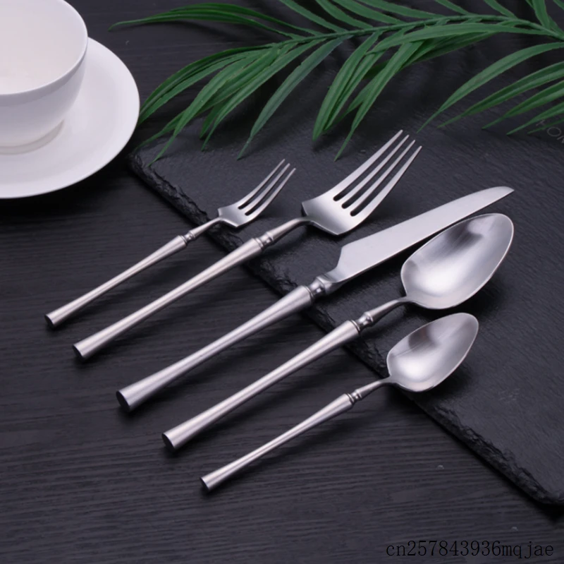 Серебряные столовые приборы набор столовых приборов ложки вилки и ножи западные