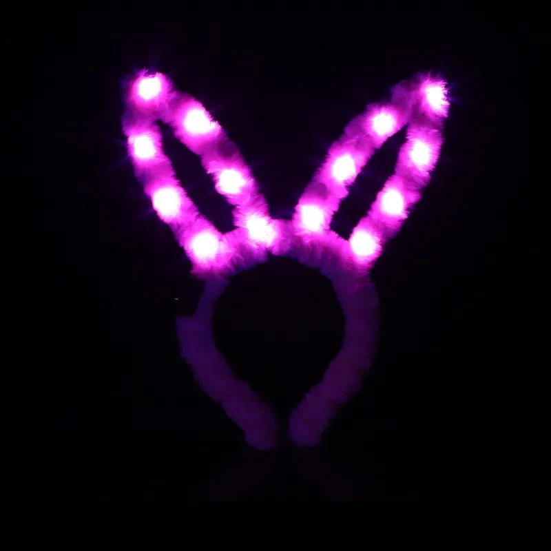 Christmas decoration halloween birthday Glowing plush rabbit ears headband children glowing toys | Дом и сад