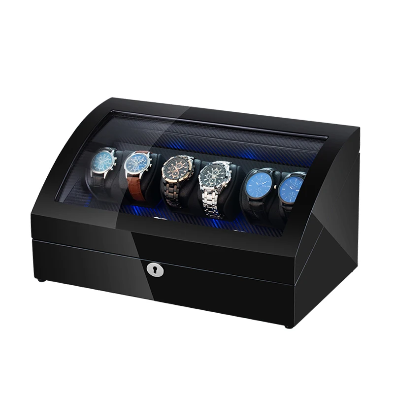 Watch Winder Shaker Box Case Storage Display Automatic Wooden Three Motors 12 Slots Watch Winder Rotation Organizer Holder Piano