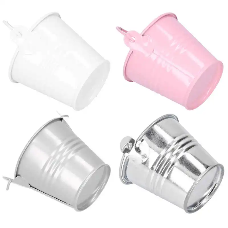 10Pcs Iron Flower Pot Mini Succulent Plant Small Metal Bucket For Indoor Outdoor Decoration | Pots &amp Planters