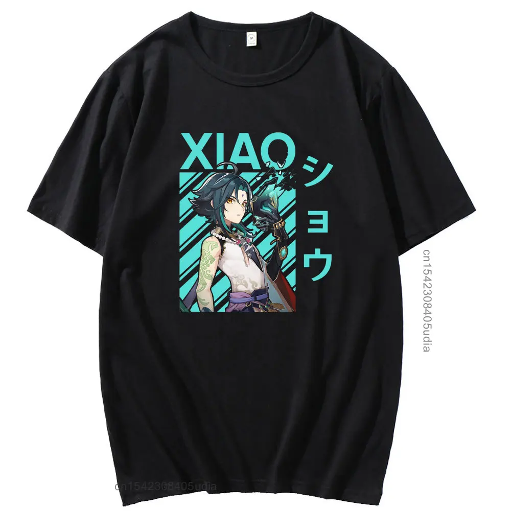 Men's T-Shirt Genshin Impact Xiao Cool Print Popular Game T-Shirt Men's Streetwear Graphic Hip Hop Short Sleeve Fashion Top