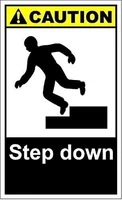 step down caution warning decorative metal sign for road tin art decor aluminum tin sign