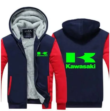 Мужские толстовки зимние утепленные мужские свитера Kawasaki для мужчин на молнии