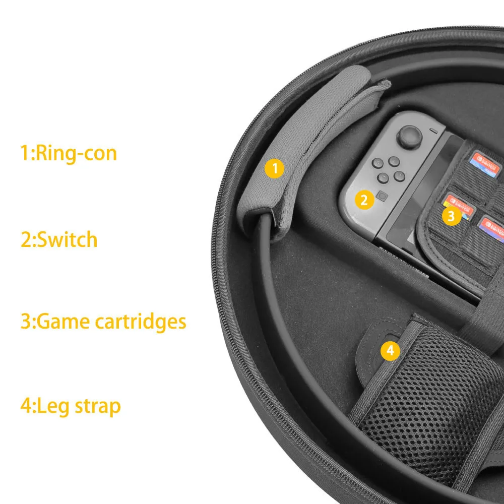 

Travel Case Cover Storage Suitcase Hard Eva Shell Bag For Nintend Switch NS Console and Ring Con Ring Fit Adventure Leg Strap