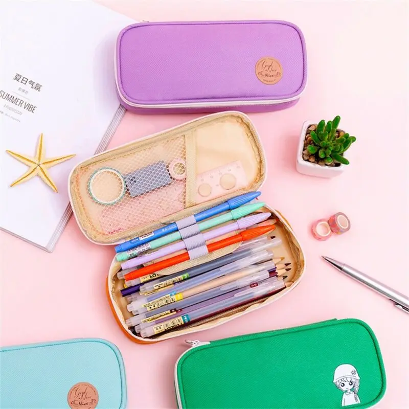 2019 новейший популярный студенческий большой чехол-карандаш на молнии с