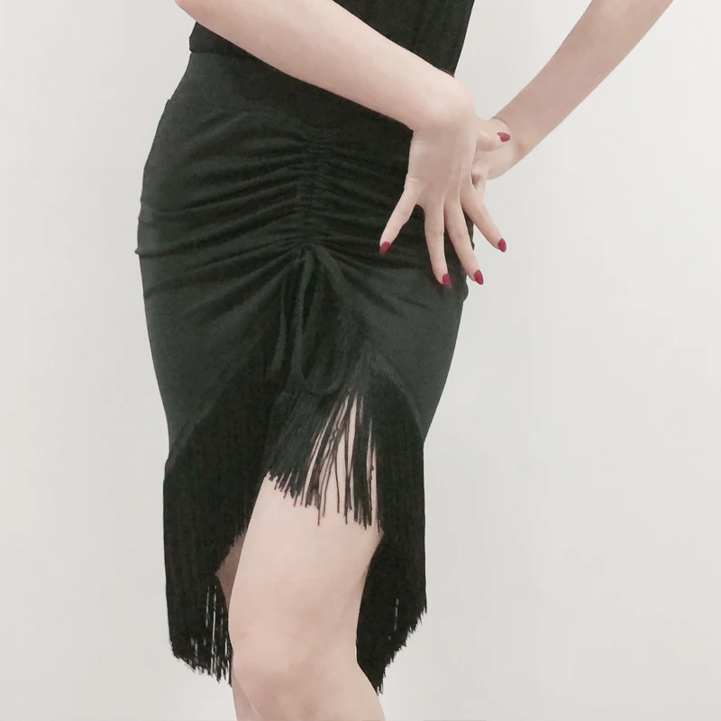 Женские костюмы для латиноамериканских танцев юбка средней длины с черной