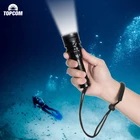 Фонасветильник TOPCOM, профессиональный, для подводного плавания с аквалангом, CREE L2 или XML T6, светодиодный светильник онарик для поисковых работ на 50 м, фонарь 18650 с хвостовой веревкой