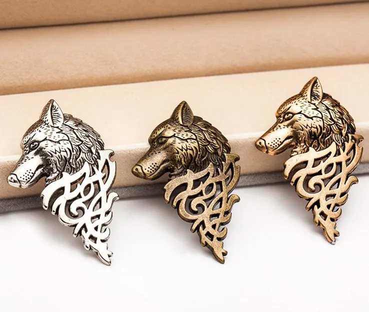 Модная популярная ретро брошь из сплава с головой волка для женщин и мужчин
