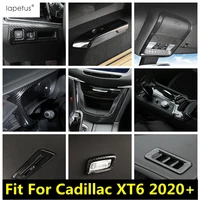 lapetus carbon fiber look interior water cup holder window lift button reading lights cover trim for cadillac xt6 2020 2021