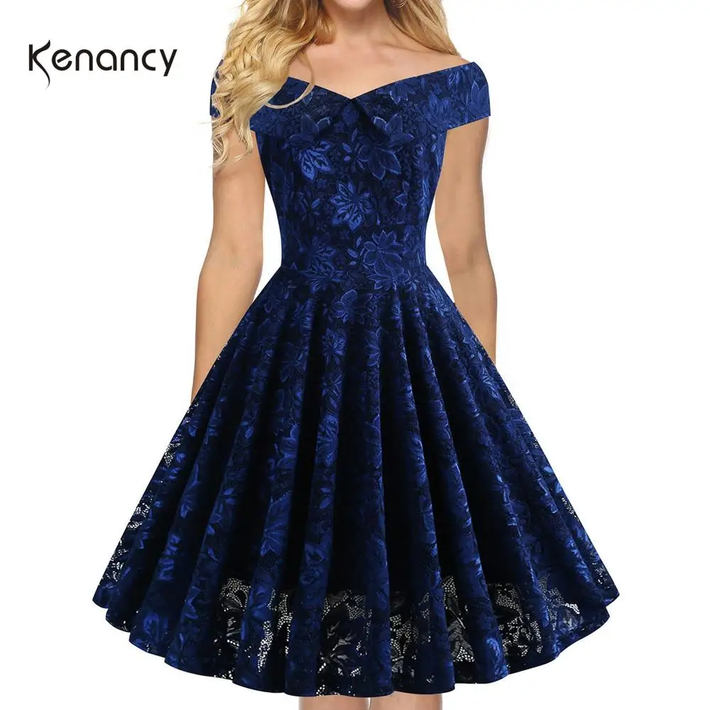 Женское кружевное платье в стиле Одри Хепберн с открытыми плечами и высокой