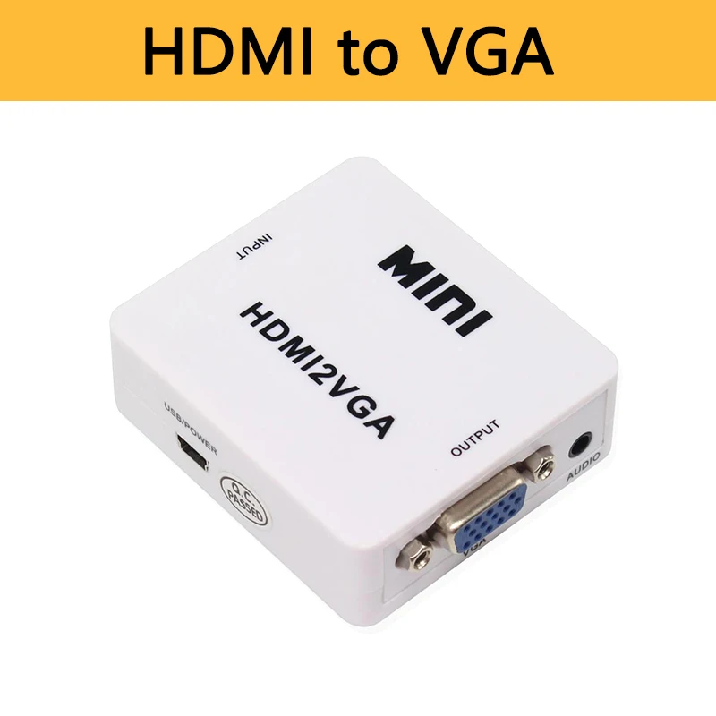 Переходник с 1080P HDMI на VGA HDMI2VGA адаптер 3 5 мм аудио + для ПК ноутбука проектор HDTV мини