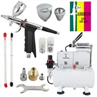 Пистолет-распылитель OPHIR AC134 + 069, двухсторонний триггер для управления краской, компрессор, бак с 3 наконечниками для хобби