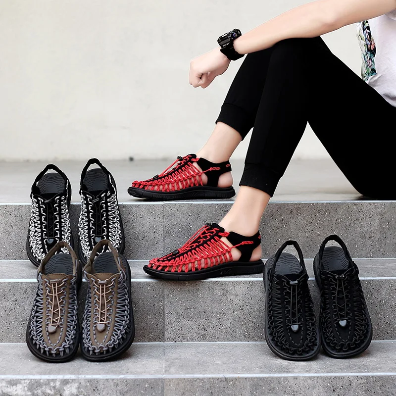 Сандалии мужские летние из дышащей ткани дизайнерская Повседневная пляжная